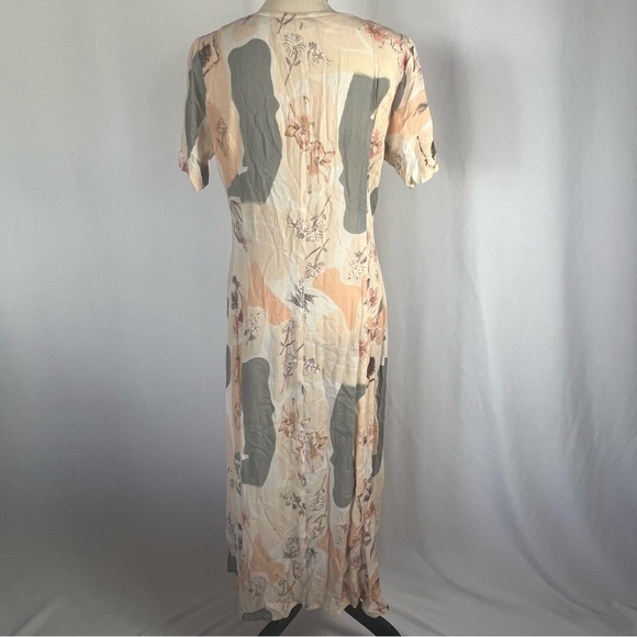 Together Orange Pink Sheath Midi Dress Casual Crew Neck - Picture 2 of 6